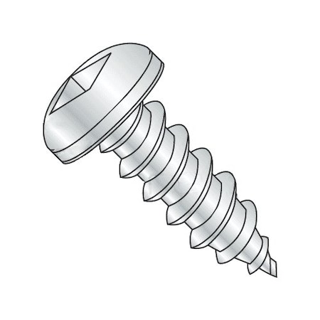 Self-Drilling Screw, #10 X 1/2 In, Zinc Plated Steel Pan Head Square Drive, 100 PK